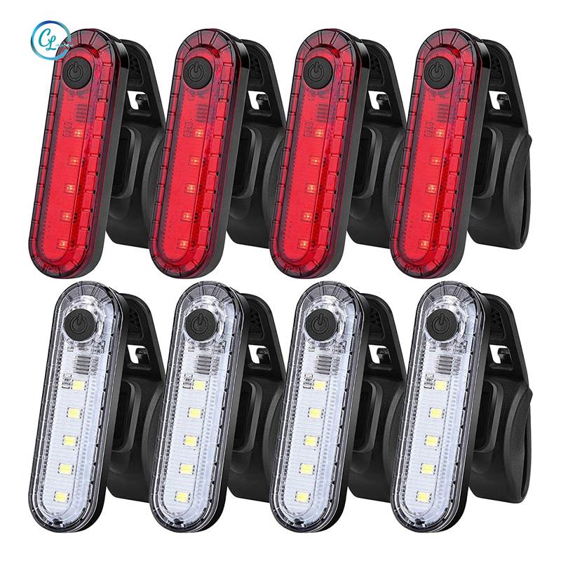 Set 8 Đèn LED Gắn Đuôi Xe Đạp Có Thể Sạc Lại Bằng Cổng USB