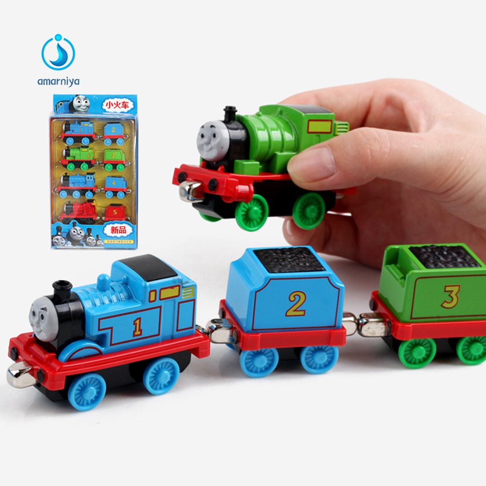 Bộ 8 Mô Hình Xe Lửa Mini Bằng Hợp Kim Có Nam Châm Hít Lưng