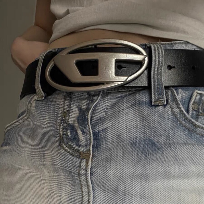 Thắt Lưng Da Mạ Bạc Khắc Chữ D Thời Trang Cho Nam Nữ