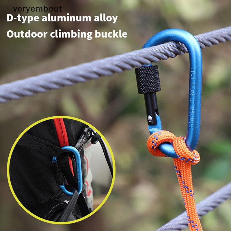 Ut Móc Khóa carabiner Nhanh Hình Chữ D Bằng Hợp Kim Nhôm Đa Năng