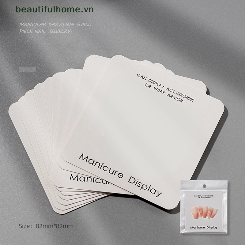 Bộ 10 Thẻ Giấy Cạc Tông Trưng Bày Móng Tay Giả