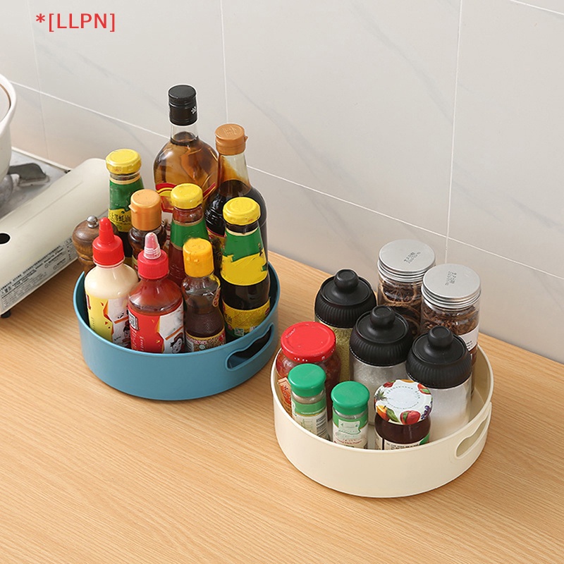 [loyaltysun] 360°Khay Nhựa Chống Trượt Dùng Đựng Thức Ăn Khô / Trái Cây Để Bàn Tiện Dụng Cho Nhà Bếp