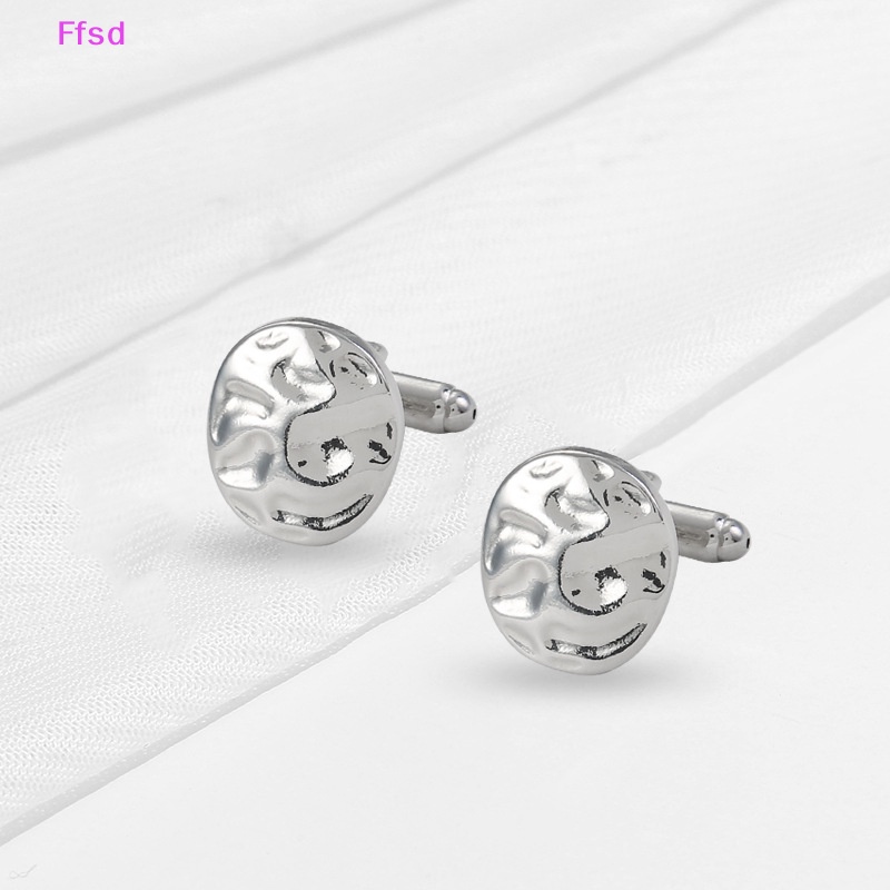 {Ffsd} Khuy Măng Sét Cổ Tay Áo Tròn Họa Tiết Gợn Sóng Vintage Tinh Tế Chất Lượng Cao Làm Quà Tặng Trang Sức Cho Nam * Hàng Bán Chạy
