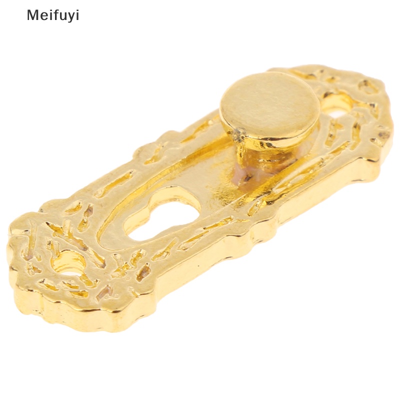 Tay Nắm Cửa Kim Loại Mini Màu Vàng Kèm Chìa Khóa Dành Cho Nhà Búp Bê 1 / 12