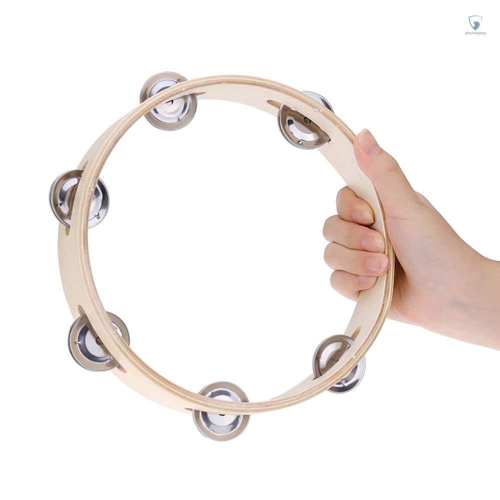 Trống Lục Lạc Tambourine 8 &quot;Tay Cầm Bằng Gỗ Và Kim Loại Chất Lượng Cao