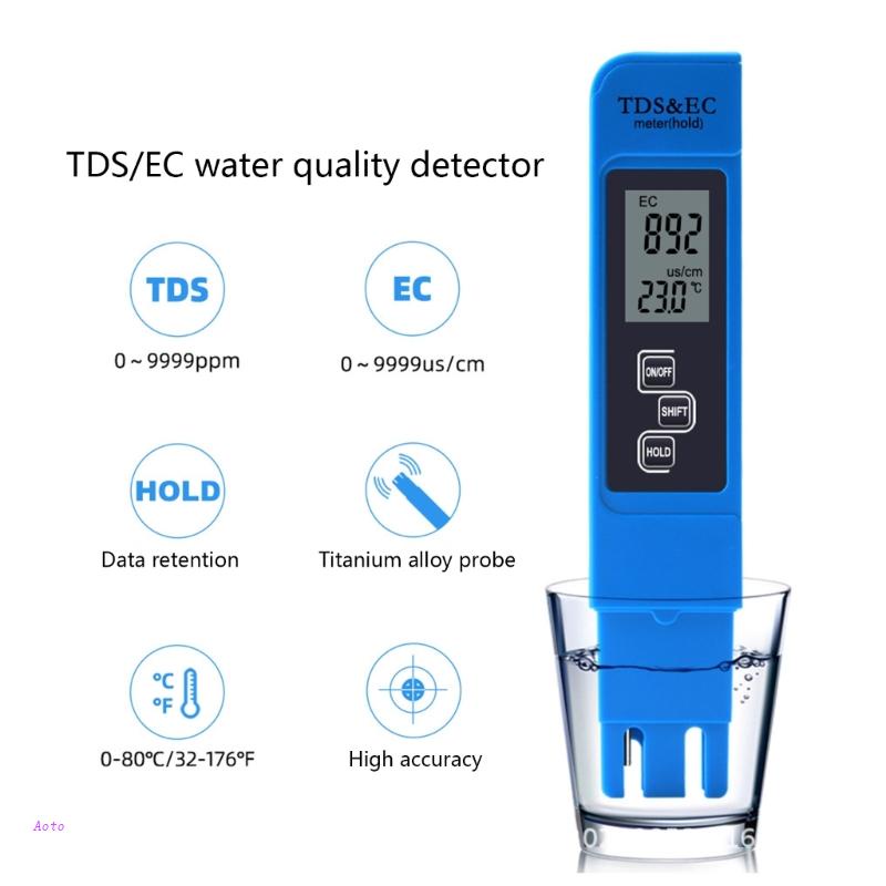 Máy Phân Tích Chất Lượng Nước 3 Trong 1 Có Màn Hình LCD EC / TDS / Temp