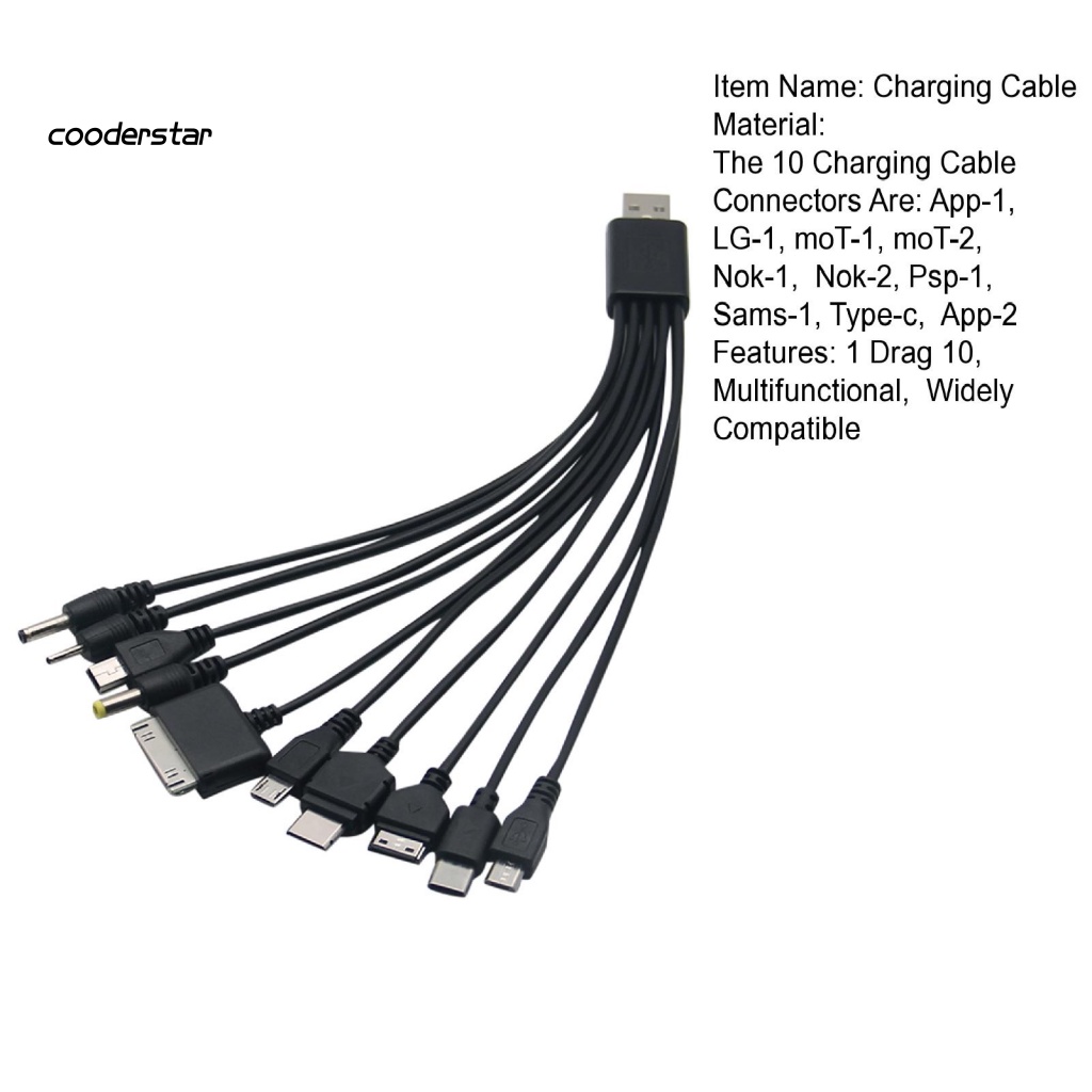 Dây Cáp USB Truyền Dữ Liệu 10 Trong 1