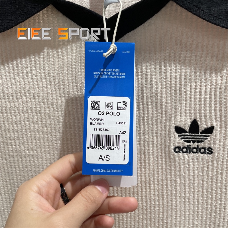 Adidas clover 100% cotton t-shirt cho nam và nữ classic three-striped polo shirt thể thao tay ngắn