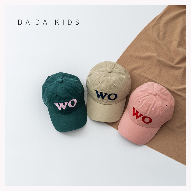 Mũ Lưỡi Trai Thêu Chữ WO Màu Sắc Phù Hợp Cho Mùa Xuân Hàn Quốc Dành Cho Trẻ Em