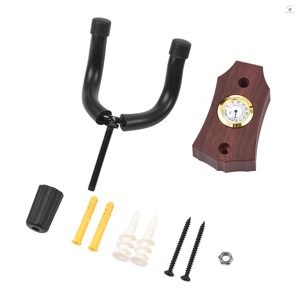 Giá Đỡ Gắn Tường 2 Trong 1 Có Đồng Hồ Đo Độ Ẩm Và Nhiệt Độ Cho Guitar Ukulele Mandolin