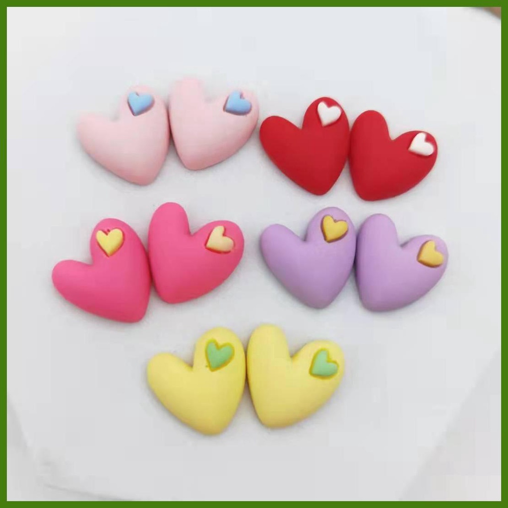 Băng Đô Cài Tóc Mini Bằng Resin Epoxy Họa Tiết Hoạt Hình Trái Tim Phối Màu Xinh Xắn Thân Thiện Với Môi Trường DIY