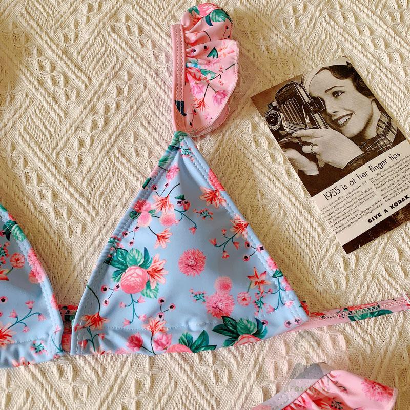 Bộ Bikini Hai Mảnh Họa Tiết Hoa Hở Lưng Quyến Rũ Cho Nữ