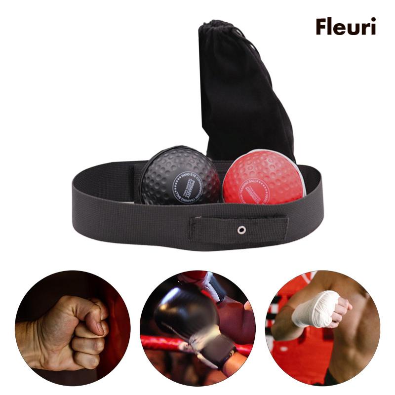 Bộ Băng Đô Và Bóng Tập Đấm Bốc Màu Đỏ Đen Chuyên Dụng