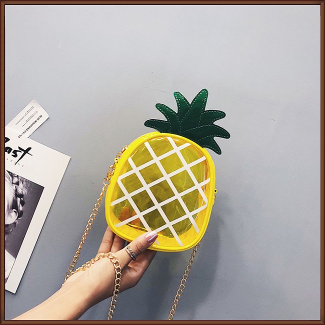 Túi Đeo Vai Mini Trong Suốt Hình Quả Dứa Phối Dây Xích Thời Trang Mùa Hè Cho Nữ