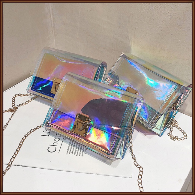 Túi Đeo Chéo Hình Vuông Cỡ Nhỏ Trong Suốt Nhiều Màu Thời Trang Mùa Hè Cho Nữ