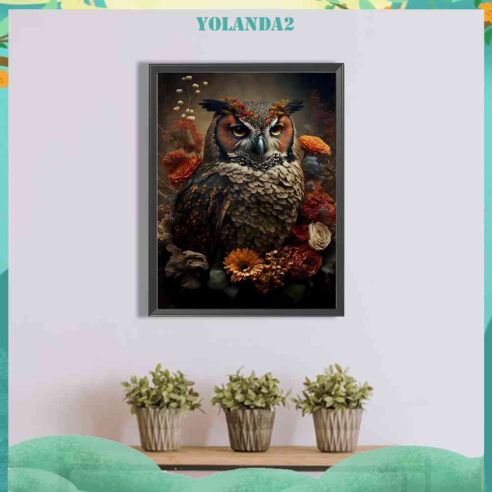 Tranh Đính Đá Kim Cương Toàn Bộ 5D DIY Hình Vẽ Con Cú