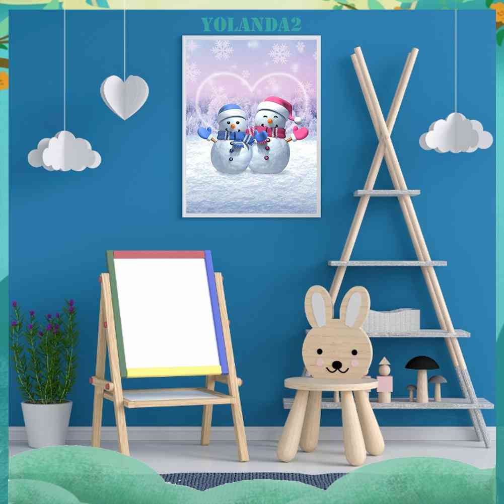 Tranh Đính Đá Kim Cương Toàn Bộ 5D DIY Hình Người Tuyết