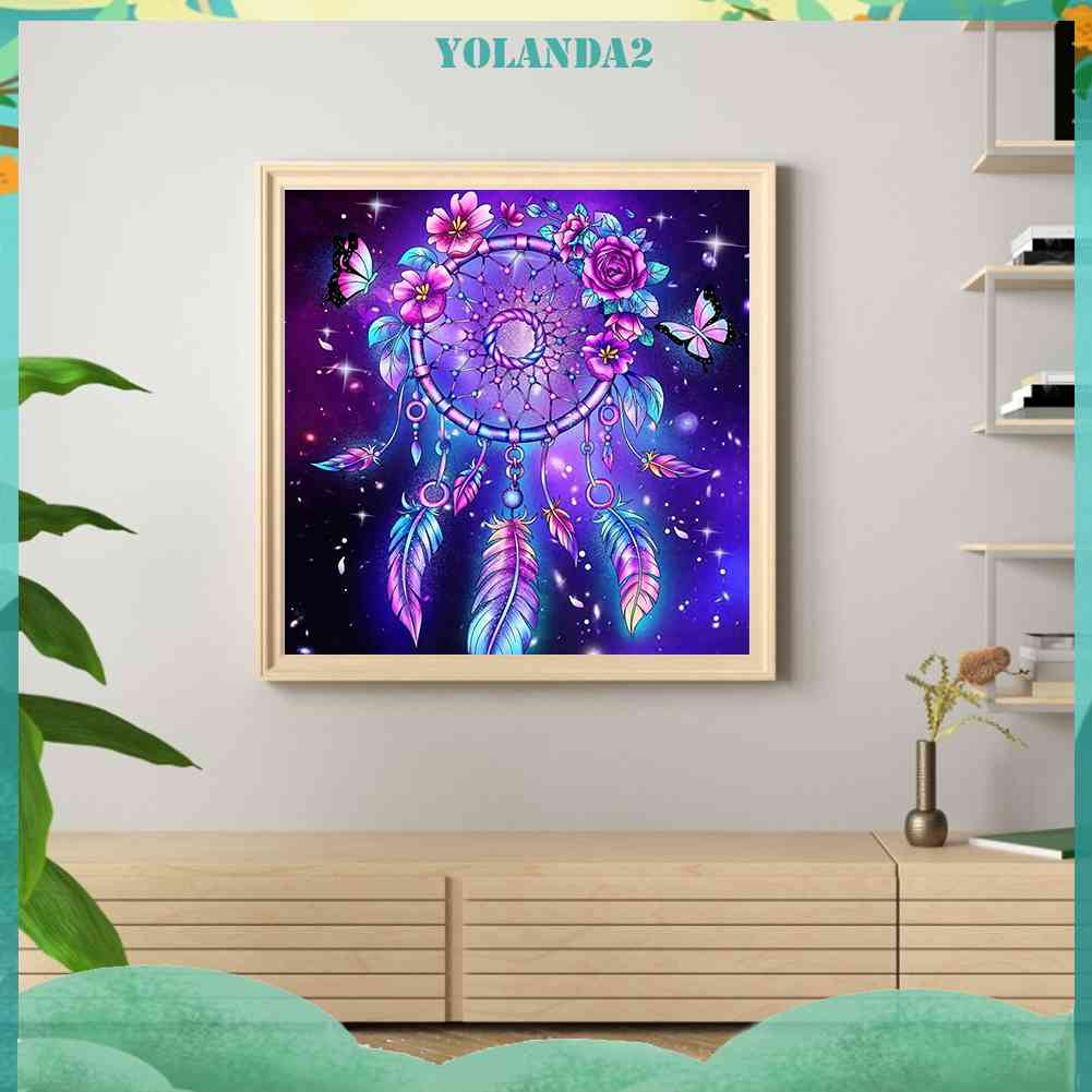 Bộ Tranh Đính Đá 5D Họa Tiết Hoa Hồng / Dream Catcher Độc Đáo DIY Dùng Trang Trí Nhà Cửa