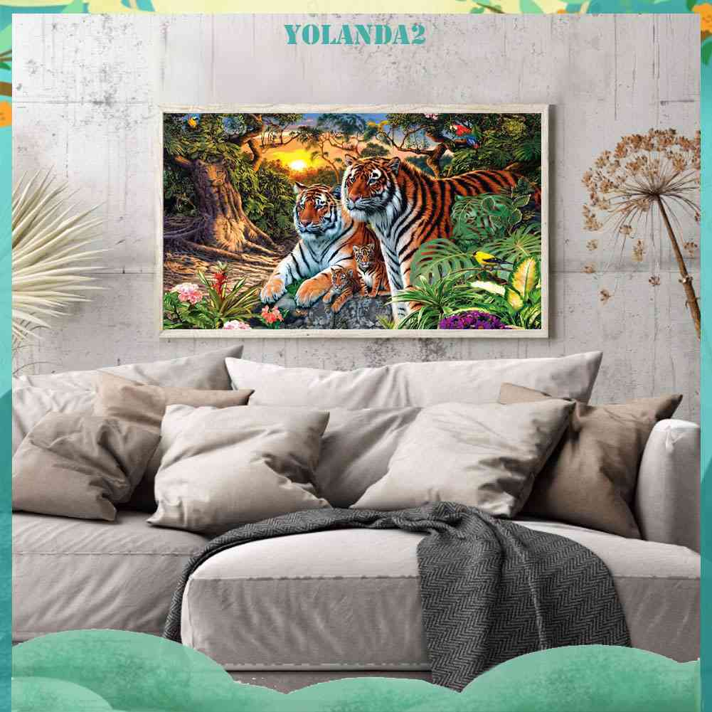 Tranh Đính Đá Kim Cương Toàn Bộ Bộ Não 5D DIY Hình Vẽ Hổ