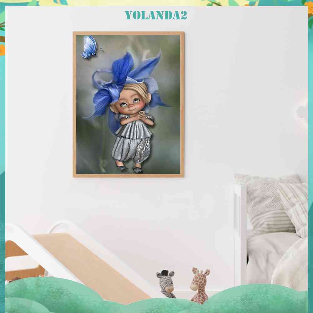 Tranh Đính Đá Kim Cương Toàn Bộ 5D DIY Hình Vẽ Búp Bê Mắt To