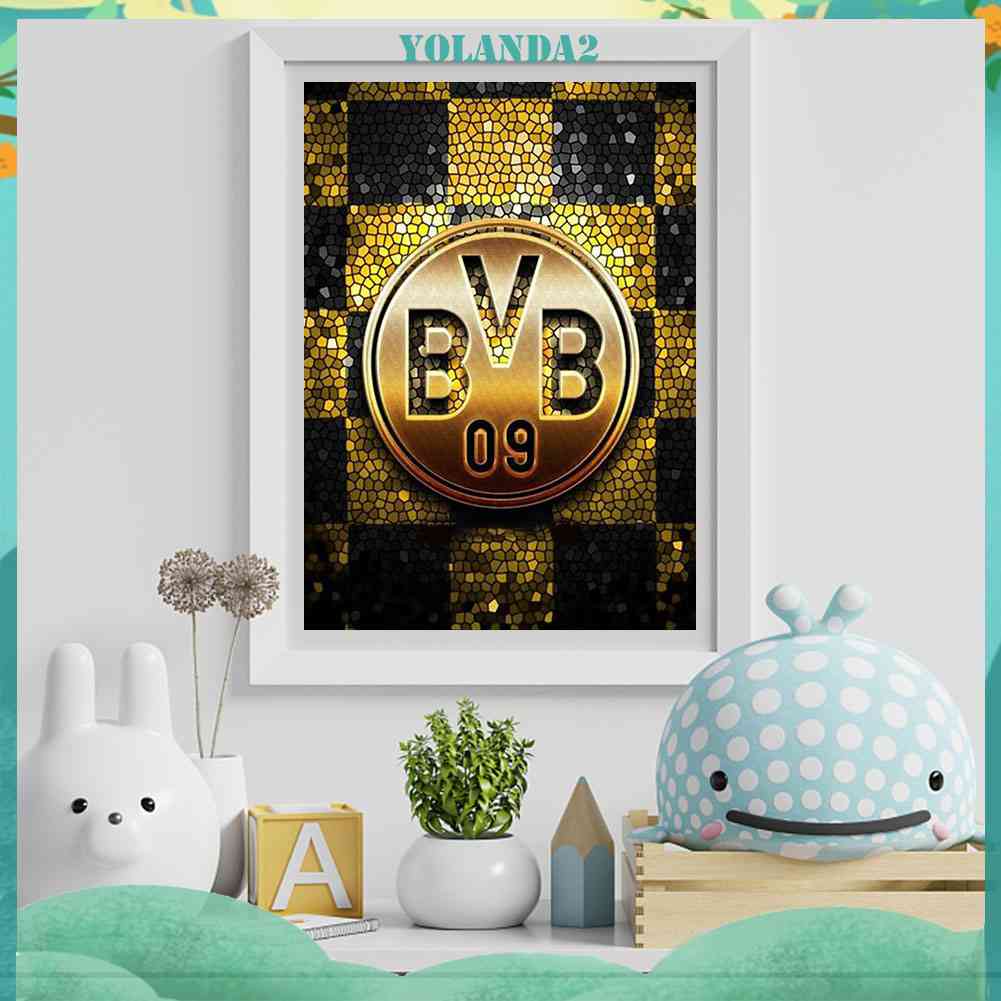 Tranh Đính Đá Kim Cương Toàn Diện Hình Logo Đội Bóng Dortmund
