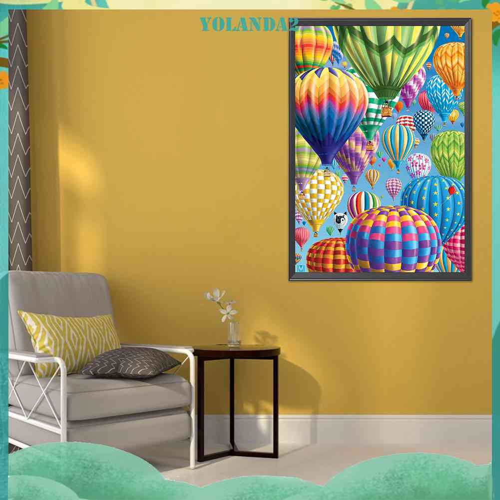 Tranh Đính Đá Kim Cương Toàn Bộ 5D DIY Hình Khinh Khí Cầu