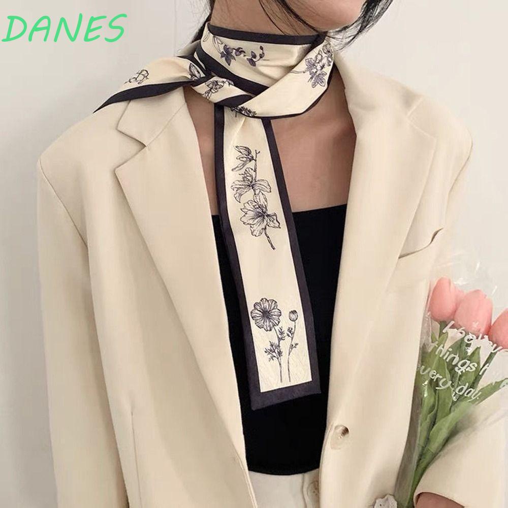 Khăn Choàng Cổ Dài Bằng Lụa In Hoa Phong Cách Hàn Quốc Thời Trang Mùa Hè Cho Nữ