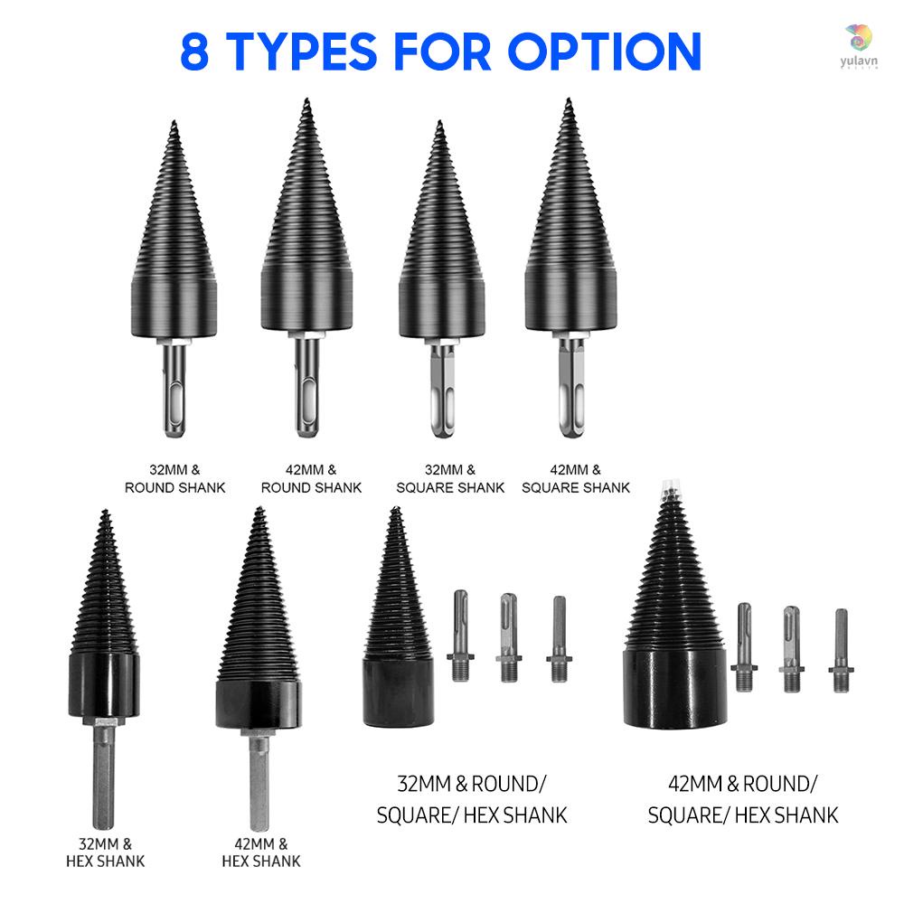 Mũi Khoan Gỗ Hình Nón / Vuông / Tròn / Lục Giác 32mm Với 3 Mũi Có Thể Tháo Rời