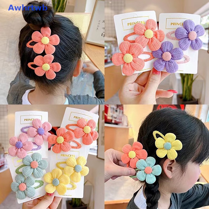 Awhrtwb Bộ 2 Mảnh Trẻ Em &amp;#Set 39 Kẹp Tóc Đính Hoa Vải Dễ Thương Cho Bé Gái Mới