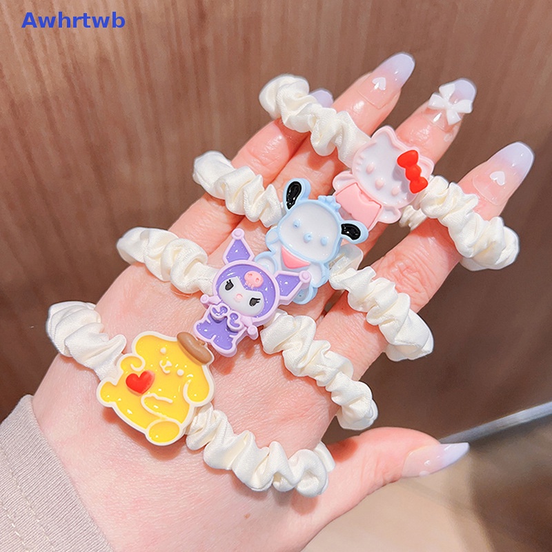 Dây Buộc Tóc Cao Su Hình Hello Kitty Mymelody Kuromi Purin Cinnamoroll Pachacco Dễ Thương Cho Bé Gái Mới