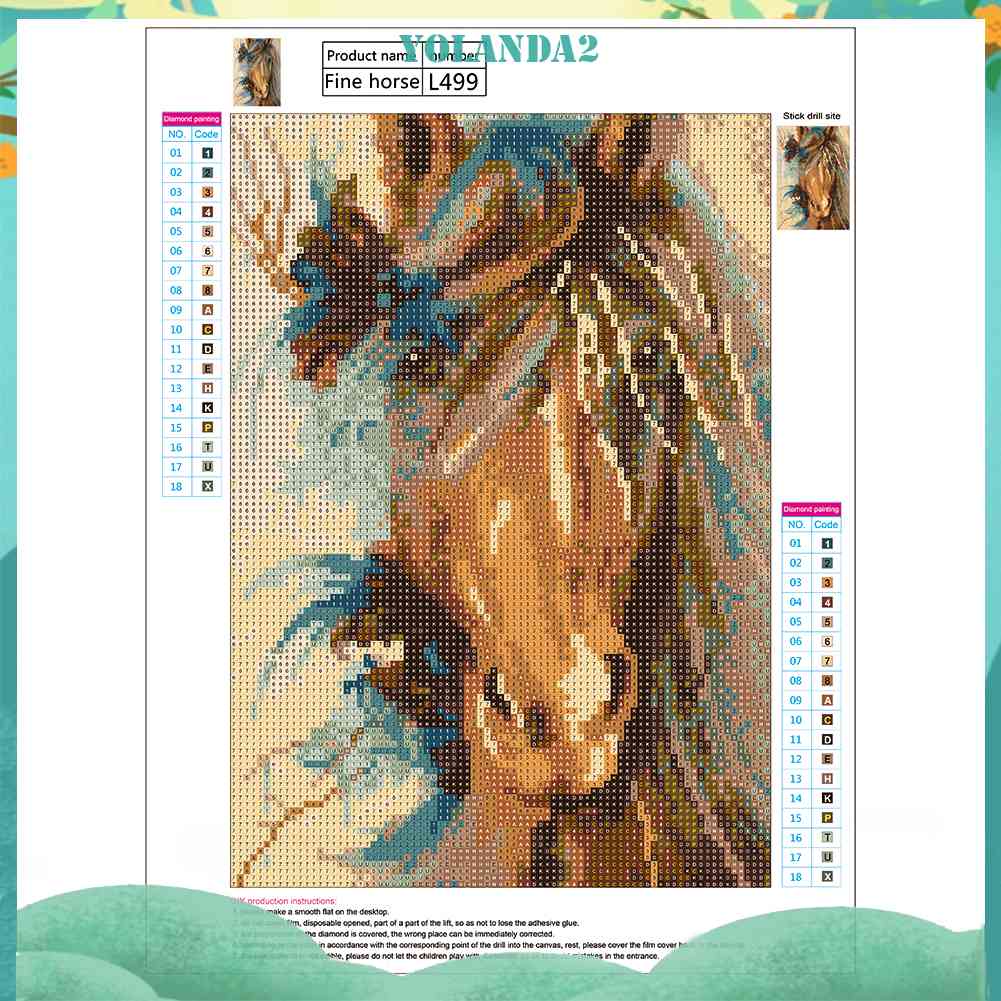 Tranh Đính Đá Kim Cương Toàn Bộ 5D DIY Hình Vẽ Đầu Ngựa