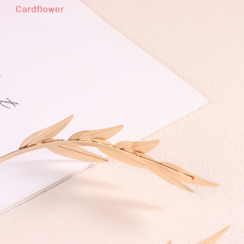 Băng Đô Cài Tóc Hình Lá Bằng Kim Loại Màu Vàng Thanh Lịch Cho Nữ