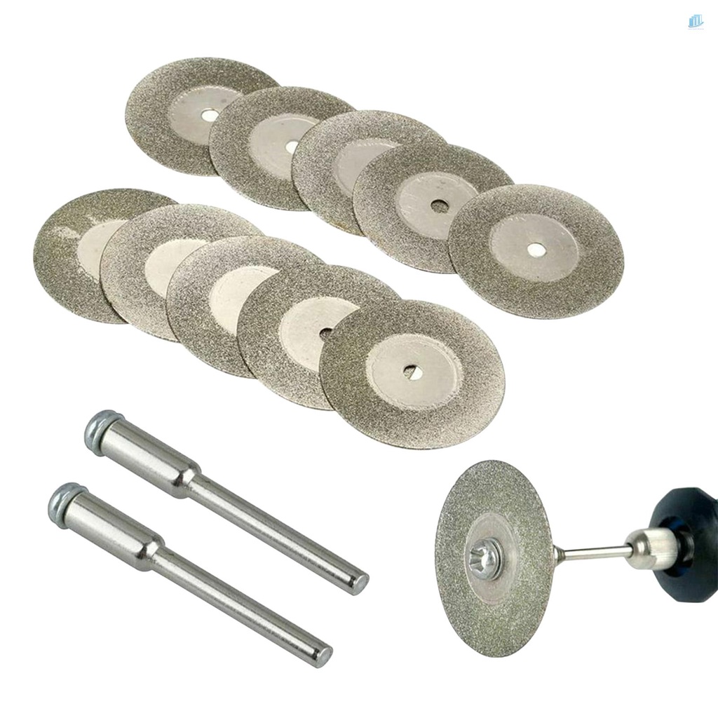 Bộ 10 Đĩa Cắt Kim Cương 20mm / 0.79in (s2mwvn) Kèm 2 Trục Nối