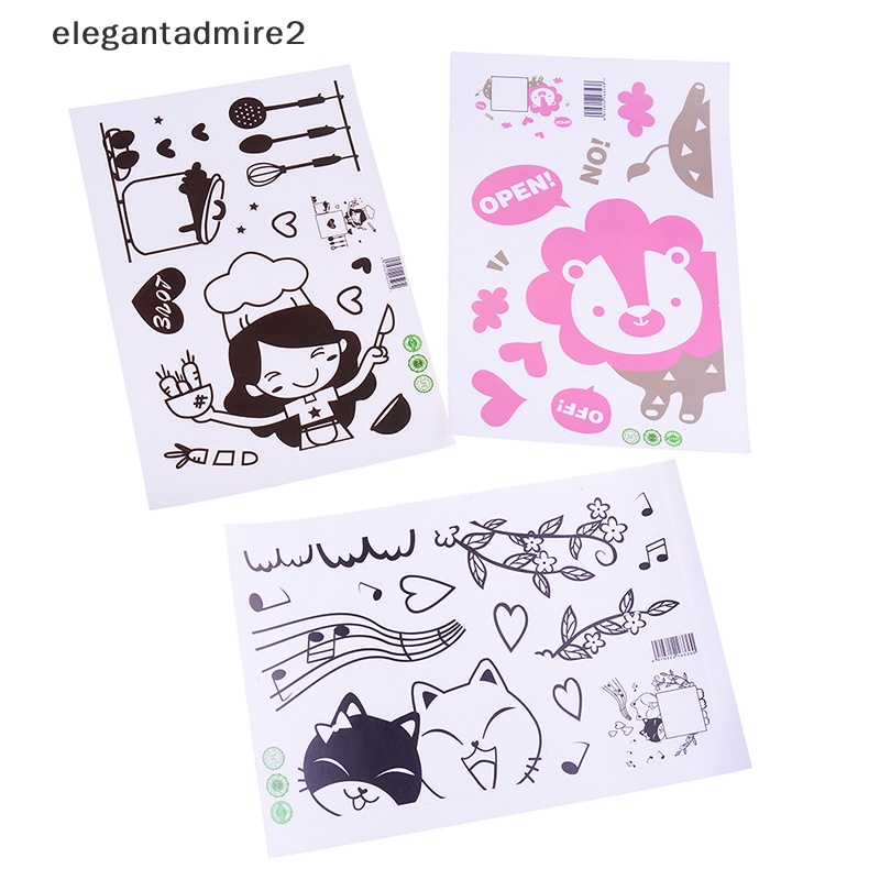 Set 2 Miếng Dán Trang Trí Công Tắc Đèn Họa Tiết Hoạt Hình Dễ Thương