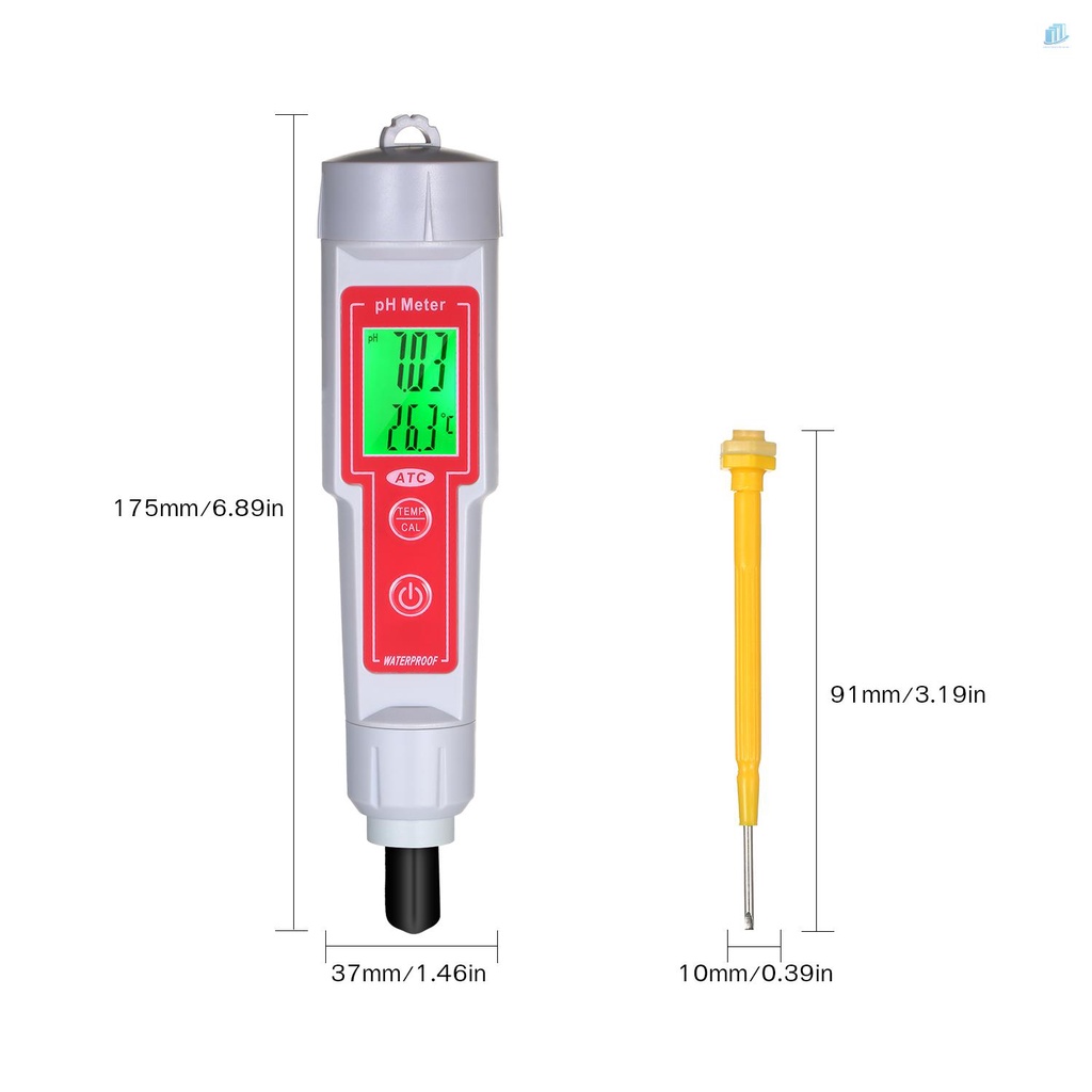 Bút Thử Điện pH 2 Trong 1 Độ Chính Xác Cao Có Màn Hình LCD Hiển Thị