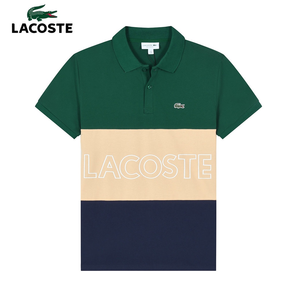 Áo Thun Polo Lacoste Tay Ngắn Màu Trơn Thời Trang Công Sở Cho Nam