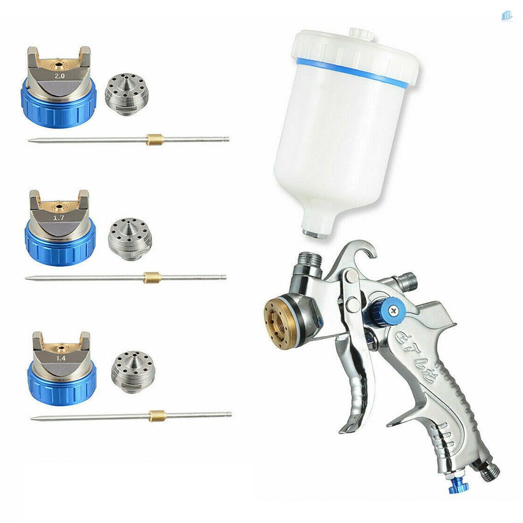 Bộ Dụng Cụ Phun Sơn Xe Hơi smartwatchinone 600CC HVLP Điều Chỉnh Trọng Lực Với 3 Vòi Phun