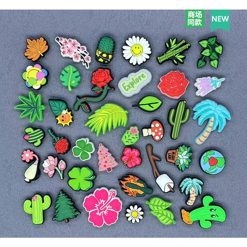 Dép Crocs jibbitz / Shore Charms / Plant and Flower / jibbitz Phong Cách Mới 2023 Giá Đỡ