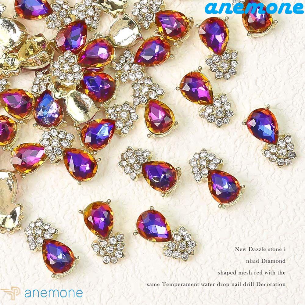 Móng Tay Giả ANEMONE|Phụ Kiện Trang Trí Móng Tay 3D Hình Giọt Nước Và Hoa Trái Tim Phong Cách Hàn Quốc Cho Nữ