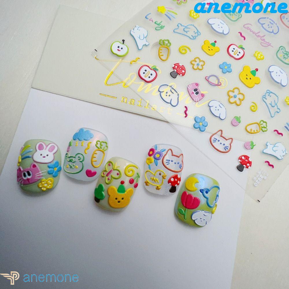 Miếng Dán Trang Trí Móng Tay Hình Thỏ Kuromi Melody Dễ Thương