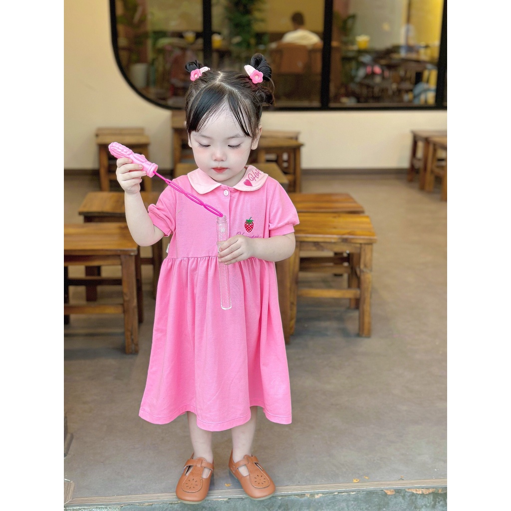 Váy bé gái Happy baby dễ thương chất cotton 100% chiều siêu mềm mát, thấm hút mồ hôi cực tốt