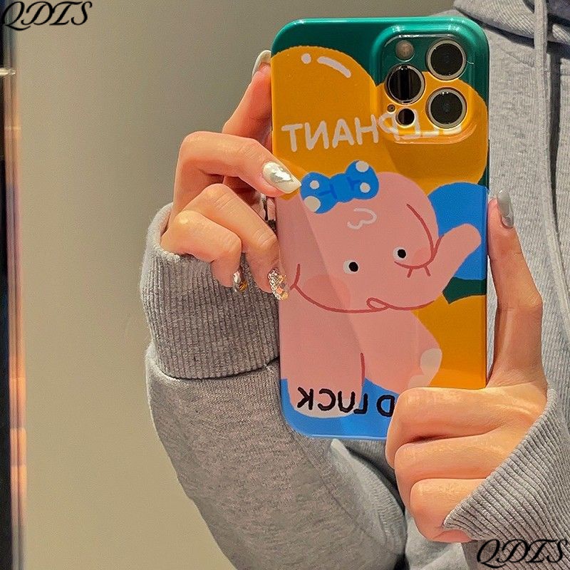 Ốp Điện Thoại Cứng Siêu Mỏng Họa Tiết Chú Voi Dễ Thương Dành Cho Iphone 13 EEYZ 14 Pro 78p 11 max