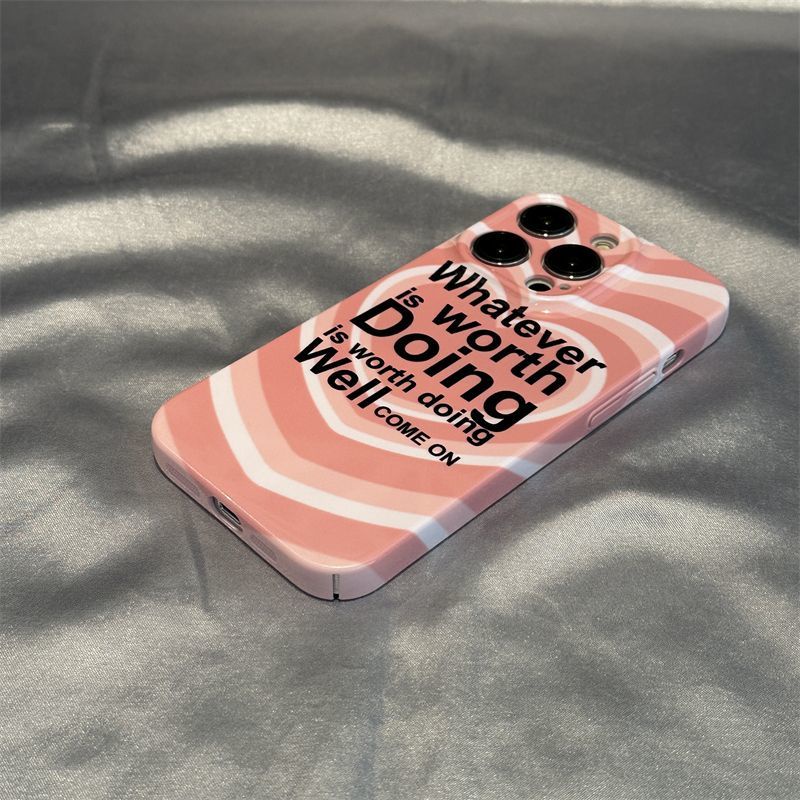 Ốp Điện Thoại Cứng Họa Tiết Trái Tim Màu Hồng Xinh Xắn Cho Apple 14pro 78Piphone13In 11 max V6B3