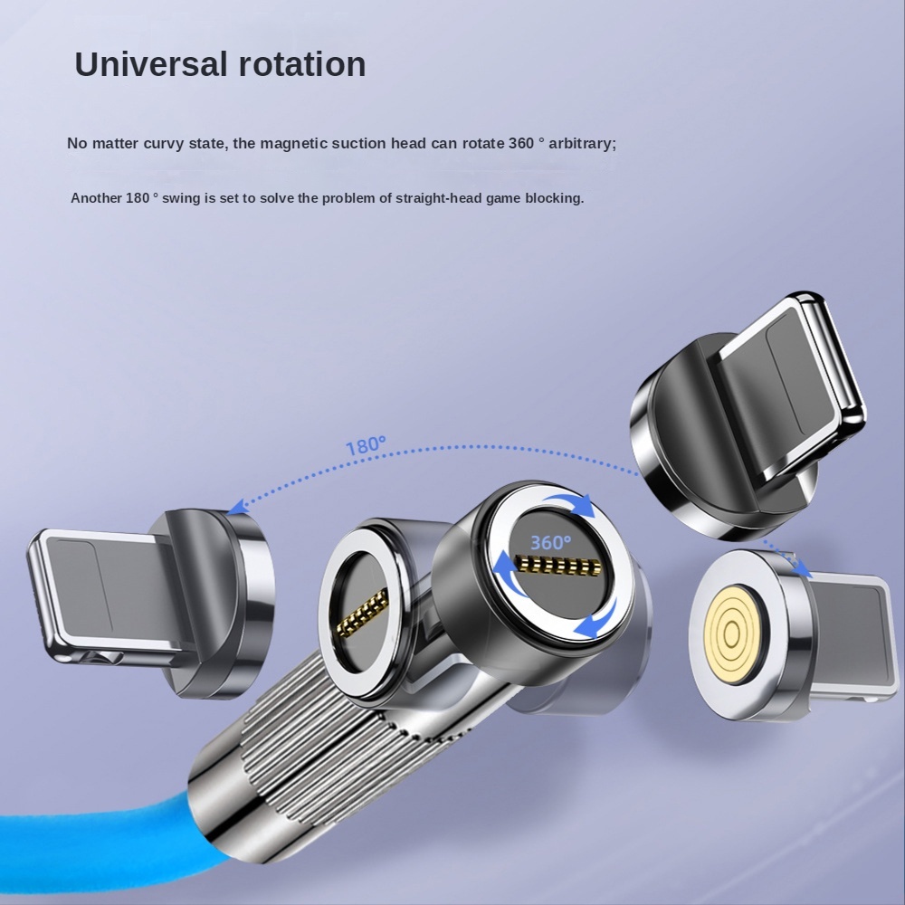 Phụ Kiện Chuyên Dụng Dành Cho 120W 6A 540 120W° Dây Cáp Sạc Nhanh Usb Type-c Bằng Silicone Có Nam Châm Chất Lượng Cao