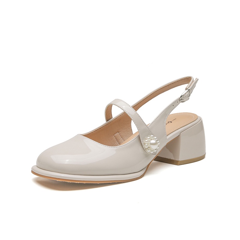 Giày Sandal Cao Gót Hở Lưng Size 34 Phong Cách Pháp