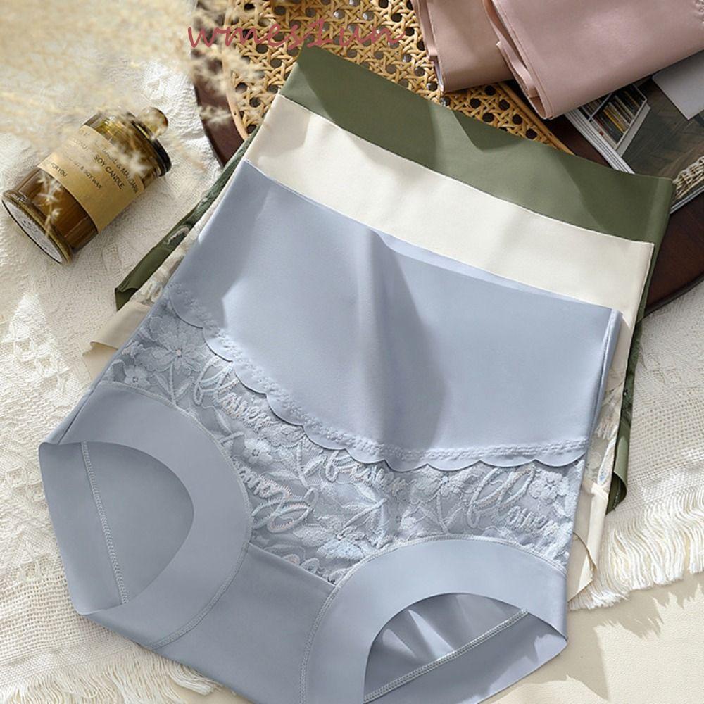 Quần Lót Cotton Phối Ren Thoáng Khí WMES15H Phong Cách Retro Nhật Bản