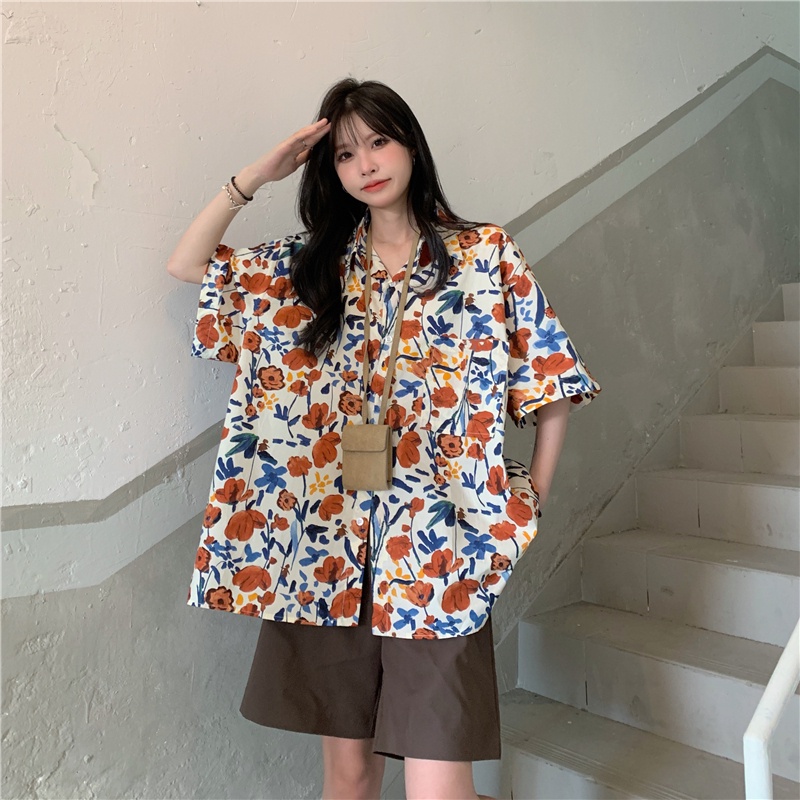 NRVP Áo Sơ Mi Nữ Oversized Vải Cotton Phong Cách Hàn Quốc Mới 2023