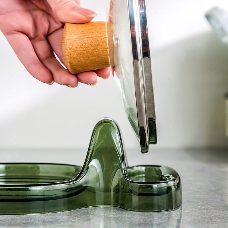 A - LIFE Giá Đỡ Nắp Nồi / Muỗng / Thớt Trong Suốt Tiện Dụng Cho Nhà Bếp