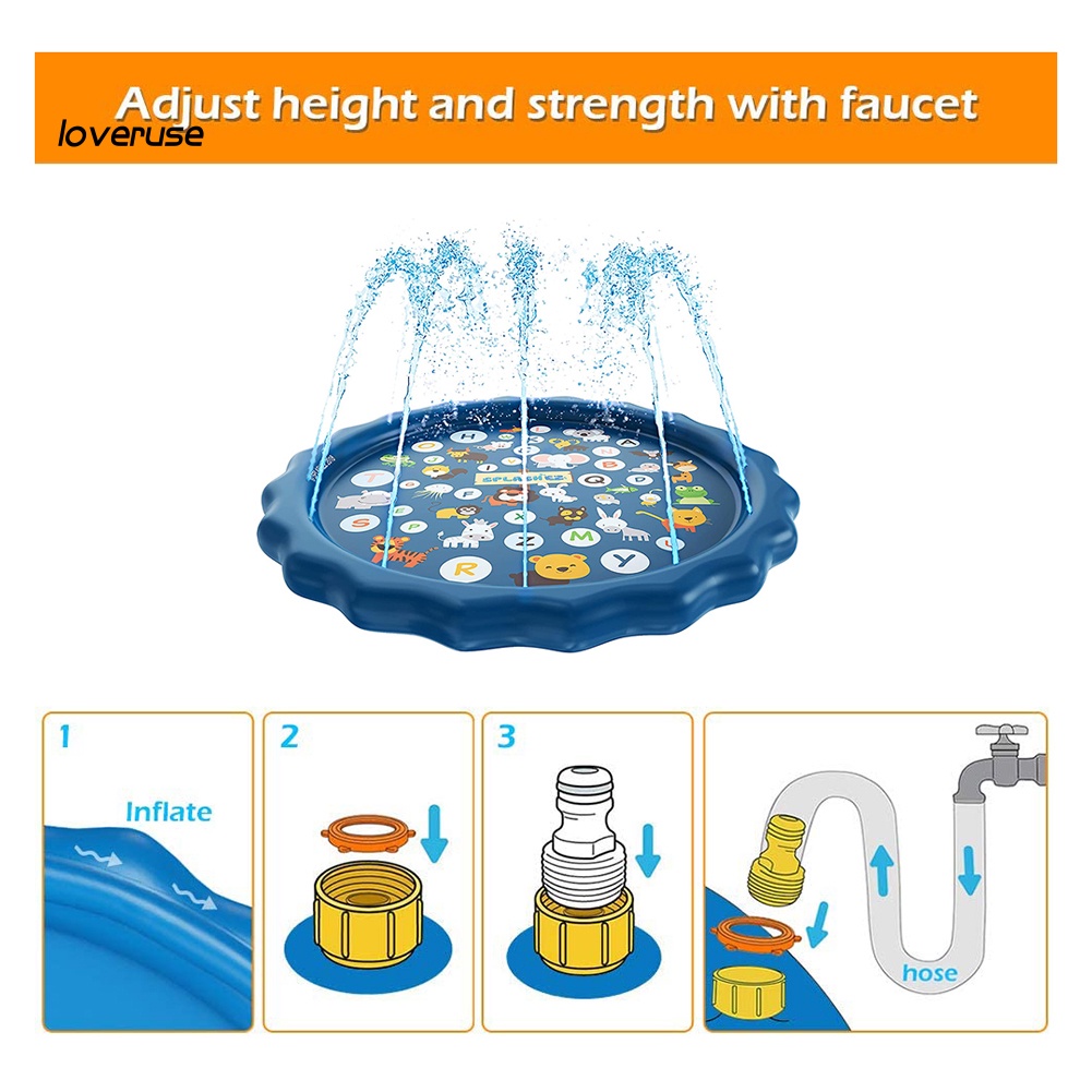 Thảm Phun Nước Bơm Hơi Họa Tiết Động Vật / Chữ Cái Kích Thước 170cm Cho Trẻ Em