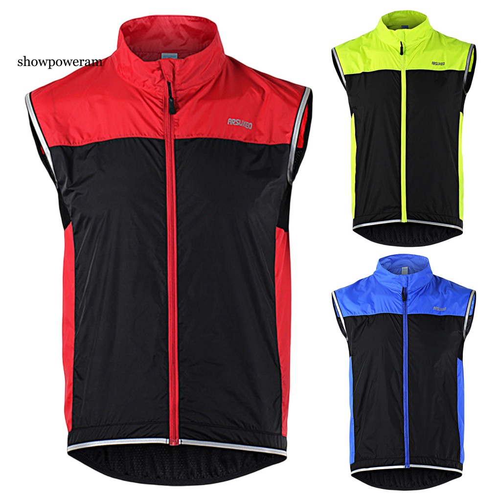 Áo Sát Nách Có Khóa Kéo Màu Sắc Tương Phản Thời Trang Chạy Bộ